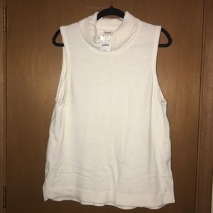 J. Crew White Sleeveless Turtleneck Sweater NWT